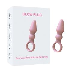 4.93'' Pink Rechargeable Waterproof Silicone Vibrating Butt Plug – 10-Speed with Finger-Ring Handle Design