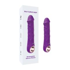 7.09'' Dark Purple Bendable Silicone Rechargeable Realistic Vibrator – 10 Modes, Waterproof