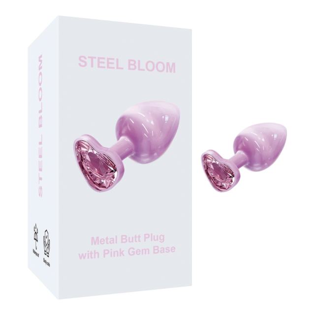 Customizable   2.76" Pink Gem Base Metal Butt Plug