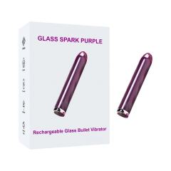 Customizable 4.73 Inch 10-Mode Purple Rechargeable Waterproof Glass-Style Bullet Vibrator
