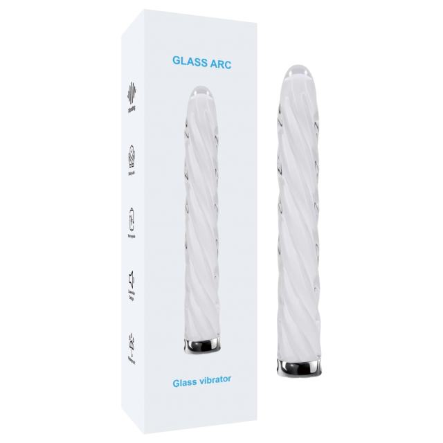 Customizable 7.09 inch 10-Mode White Rechargeable Waterproof Glass Vibrator