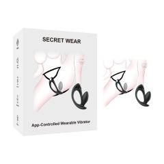 5.91" Black Rechargeable Silicone Wearable Anal Plug with App Control – 9-Speed, Waterproof