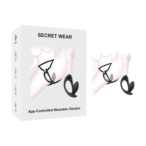 5.91" Black Rechargeable Silicone Wearable Anal Plug with App Control – 9-Speed, Waterproof