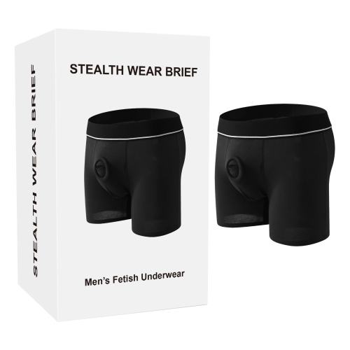 Black Adjustable Strap-On Harness Panties with O-Ring Front
