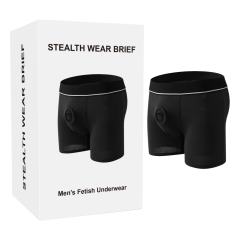 Customizable Black Adjustable Strap-On Harness Panties with O-Ring Front