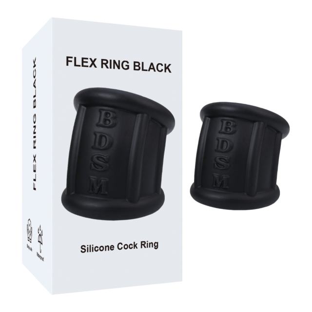 2.25'' Black Thick Silicone Cock Ring - Stretchy & Durable