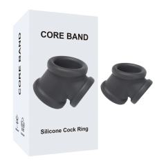 Black Silicone Cock Ring – Stretchable Tunnel Design, Soft Medical-Grade Silicone