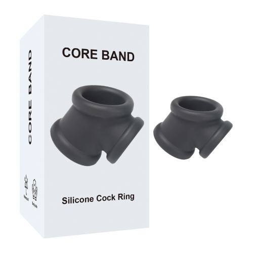 Black Silicone Cock Ring – Stretchable Tunnel Design, Soft Medical-Grade Silicone