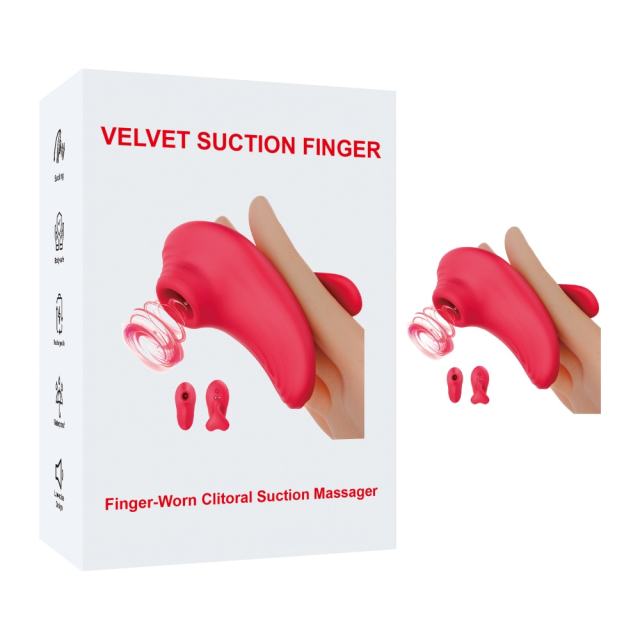 Customizable 10-Mode Red Rechargeable Waterproof Silicone Clitoral Sucking Stimulator with Finger-Grip Design