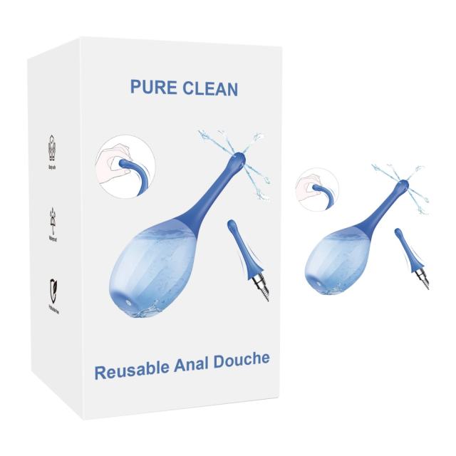 Customizable   Blue Silicone Anal Douche – Waterproof, Body-Safe