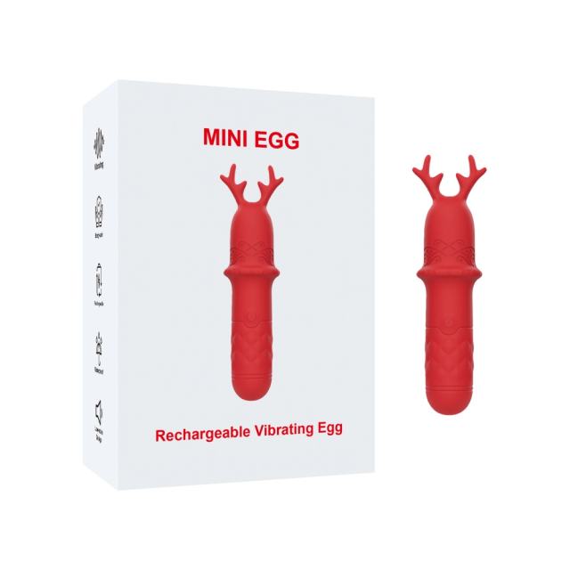 4.73'' Red Reindeer Rechargeable Waterproof Silicone Vibrator – 9-Speed and Holiday Gift Edition