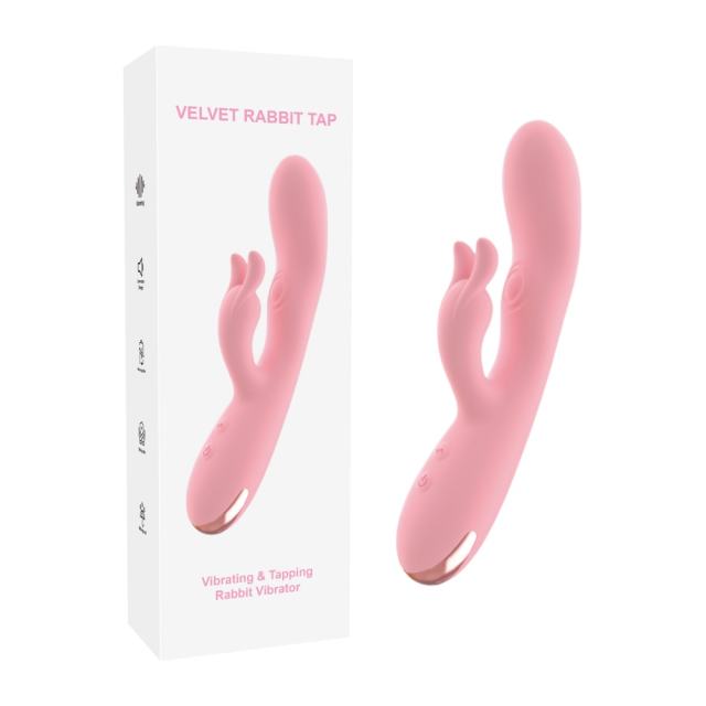 8.47'' Pink Dual-Action Rabbit Vibrator – 10 Modes, Clitoral Spanking Arm, Rechargeable, Waterproof