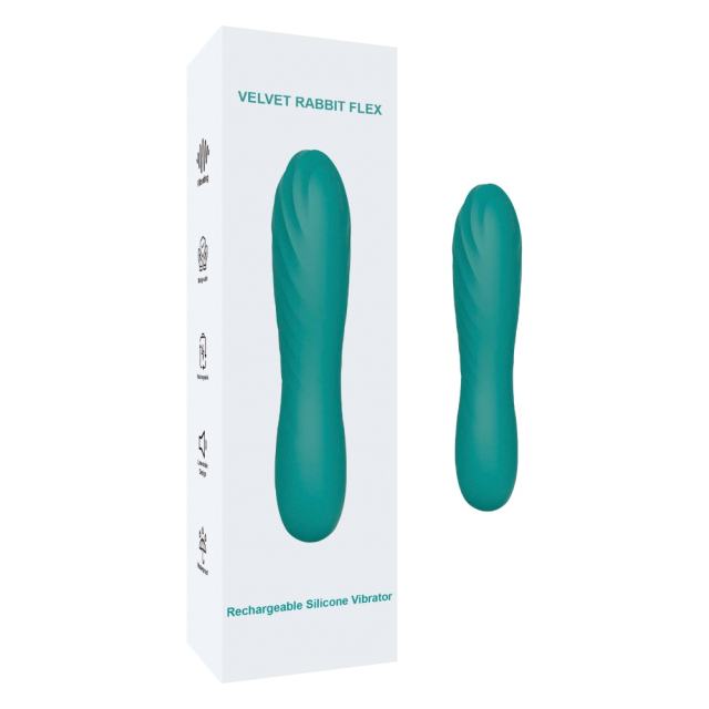 Customizable  5.71'' 10-Mode Waterproof Rechargeable Green Silicone Vibrator with Spiral Texture
