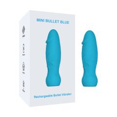3.94 Inch 11-Mode Waterproof Rechargeable Blue Mini Silicone Dildo Vibrator with Realistic Texture