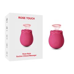 Customizable 10-Function Red Color Silicone Clitoral Rose Massager with Intense Suction