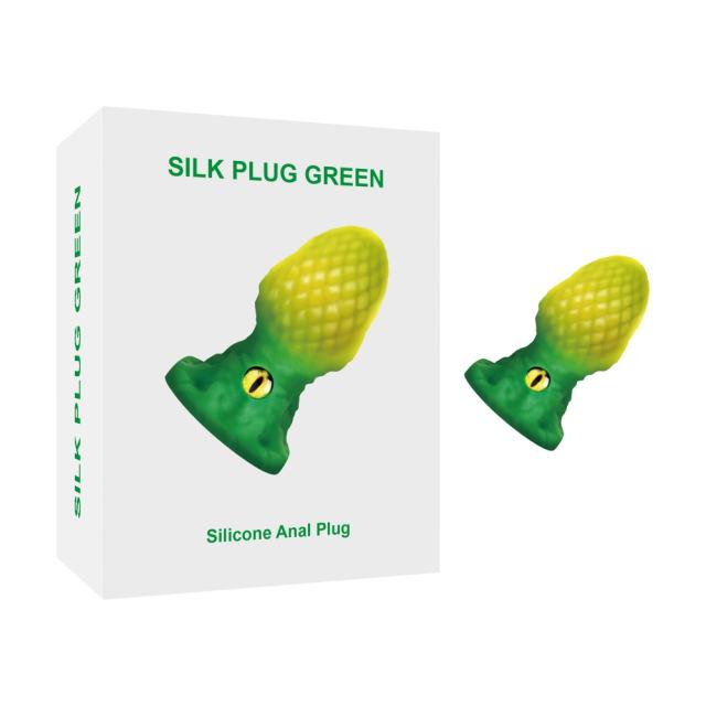 Glow-in-the-Dark One-Eyed Yellow and Green Fantasy Silicone Anal Plug