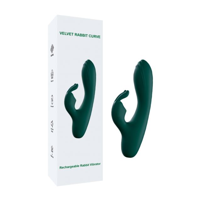 5.79'' Green Rechargeable Waterproof Silicone Rabbit Vibrator – 10-Speed and Compact Dual-Stimulation Design