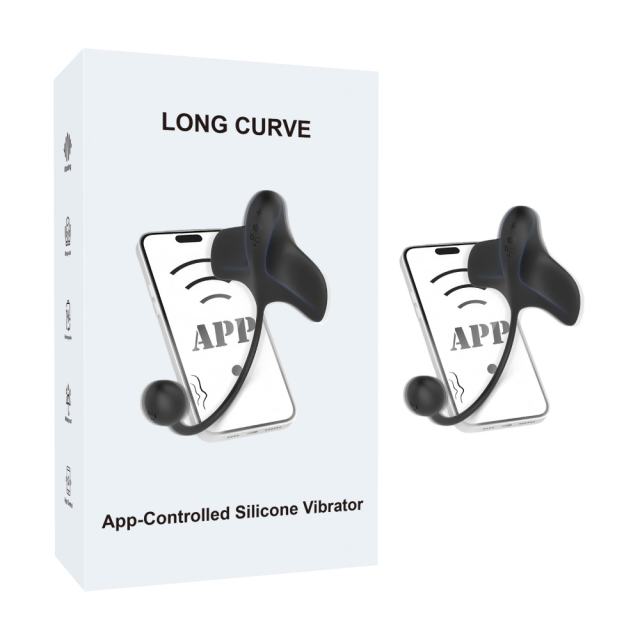Customizable  10 Modes Black App-Controlled Waterproof Rechargeable Long-Tail Vibrator