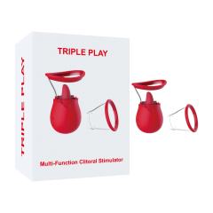 7-Mode Vibrating Sucking & Tongue-Licking Rose Stimulator – Waterproof Silicone Clitoral Massager with Dual-Cup
