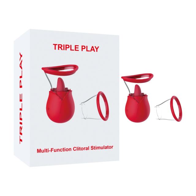 7-Mode Vibrating Sucking & Tongue-Licking Rose Stimulator – Waterproof Silicone Clitoral Massager with Dual-Cup