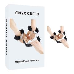 Black Handler Furry Handcuffs with Handle