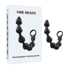14.4 Inch 10-Speed Black Rechargeable Silicone Vibrating Anal Beads with 3 Strong Motors