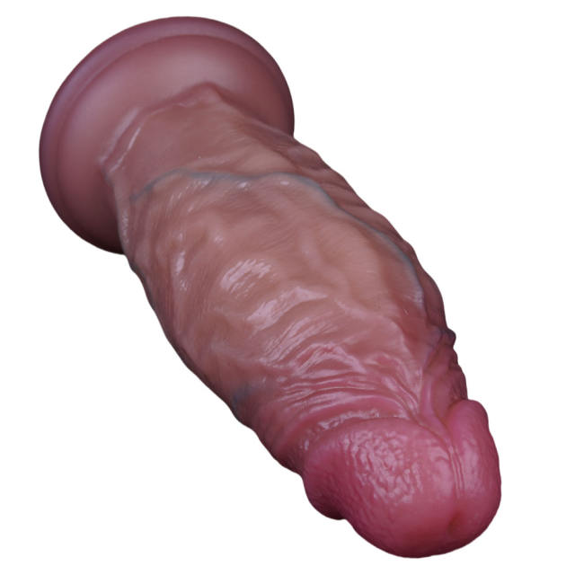 7.68'' Fat Flesh Silicone Realistic Dildo with Strong Suction Cup