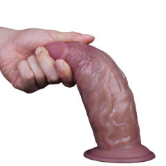 7.68'' Fat Flesh Silicone Realistic Dildo with Strong Suction Cup