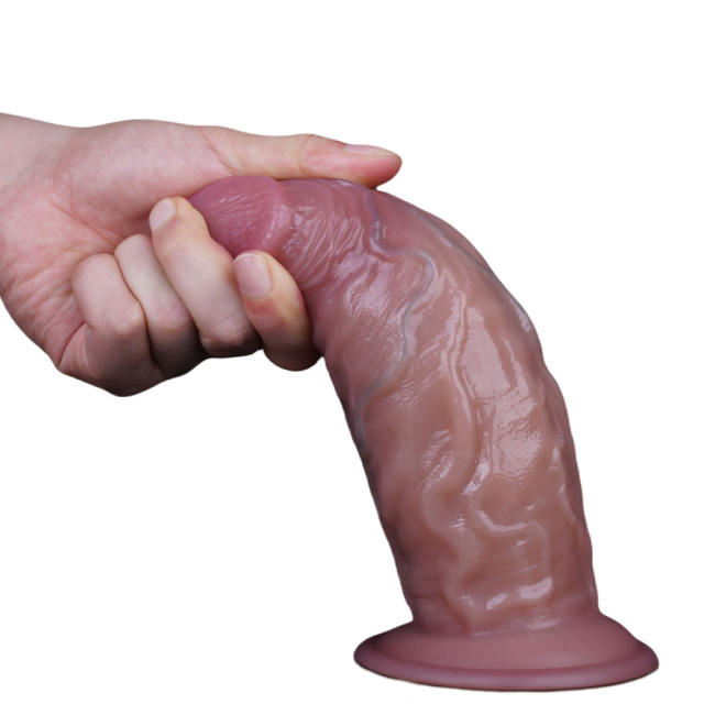 7.68'' Fat Flesh Silicone Realistic Dildo with Strong Suction Cup