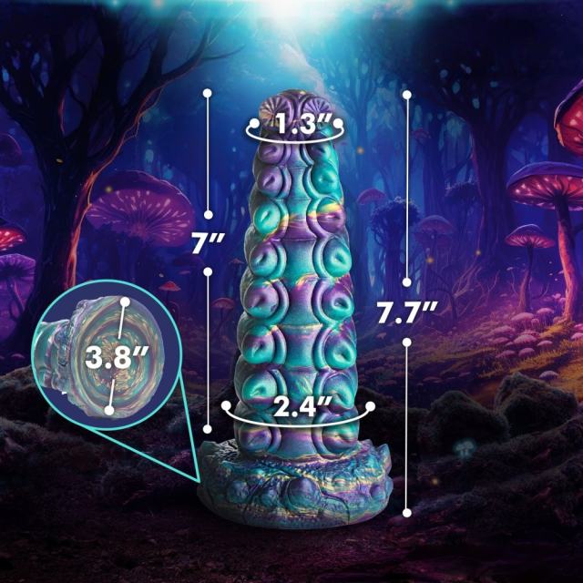 7.49’’ Multicolor Fantasy Creature-Texture Silicone Dildo with Sculpted Detail
