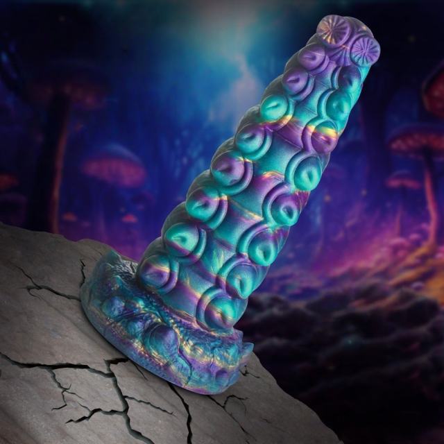 7.49’’ Multicolor Fantasy Creature-Texture Silicone Dildo with Sculpted Detail