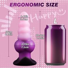 6.30’’ Multicolor Large Silicone Textured Anal Plug with Wide Base