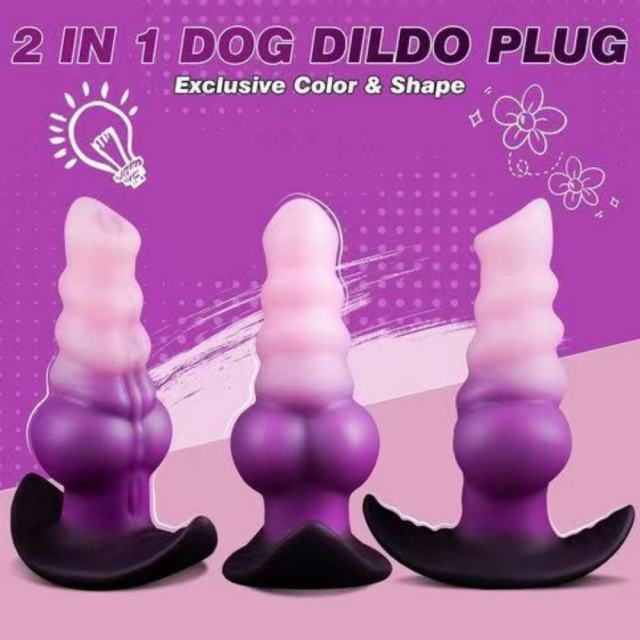6.30’’ Multicolor Large Silicone Textured Anal Plug with Wide Base