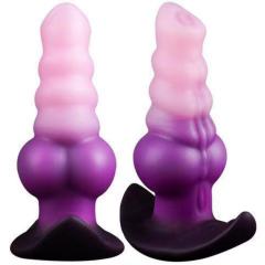 6.30’’ Multicolor Large Silicone Textured Anal Plug with Wide Base