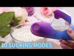 4.85" Purple & Blue Rechargeable Waterproof Silicone Sucking Massager – 10-Mode