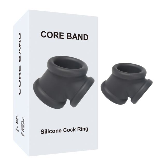 Black Silicone Cock Ring – Stretchable Tunnel Design, Soft Medical-Grade Silicone
