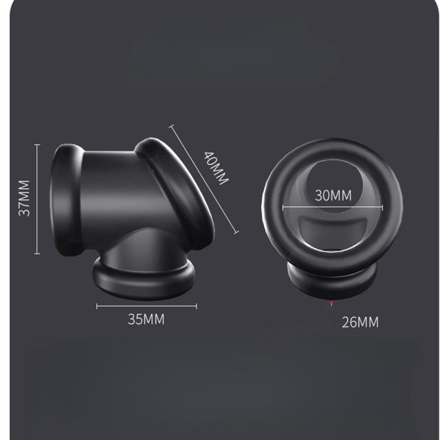 Black Silicone Cock Ring – Stretchable Tunnel Design, Soft Medical-Grade Silicone