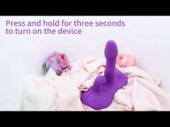 7.88" Purple Rechargeable Waterproof Silicone Vibrating &amp; Thrusting Vibrator with Remote Control – 9-Speed