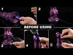 Customizable 10.24" Multicolor Silicone Monster Dildo with 4 Silicone Eggs – Inflatable, Waterproof