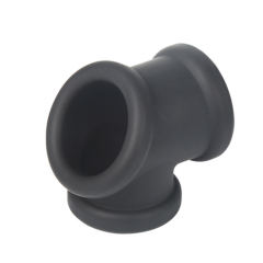 Black Silicone Cock Ring – Stretchable Tunnel Design, Soft Medical-Grade Silicone