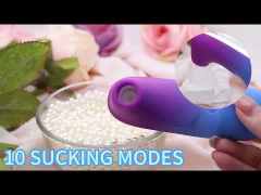 Customizable 4.85" Purple & Blue Rechargeable Waterproof Silicone Sucking Massager – 10-Mode