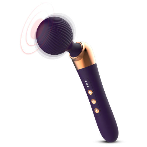 9.65’’ Dark Purple Rechargeable Wand Massager with 10 Vibrating Modes and 5 Vibrating Speeds