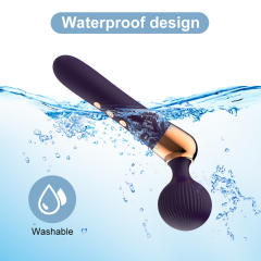 9.65’’ Dark Purple Rechargeable Wand Massager with 10 Vibrating Modes and 5 Vibrating Speeds
