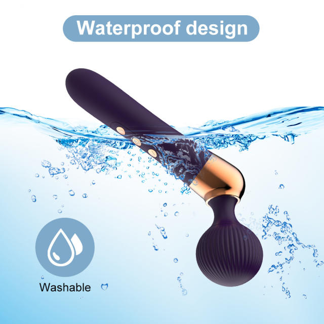 9.65’’ Dark Purple Rechargeable Wand Massager with 10 Vibrating Modes and 5 Vibrating Speeds