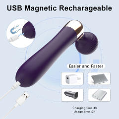 9.65’’ Dark Purple Rechargeable Wand Massager with 10 Vibrating Modes and 5 Vibrating Speeds