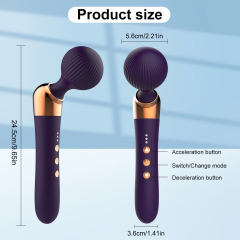 9.65’’ Dark Purple Rechargeable Wand Massager with 10 Vibrating Modes and 5 Vibrating Speeds