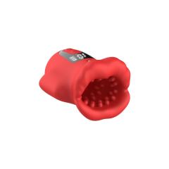 10 Modes Red Rechargeable Vibrating Male Masturbator –  Textured Silicone Stroker Cup for Men