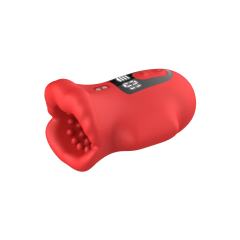 10 Modes Red Rechargeable Vibrating Male Masturbator –  Textured Silicone Stroker Cup for Men
