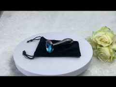 3.07" Gunmetal Metal Butt Plug – Blue Gem Base