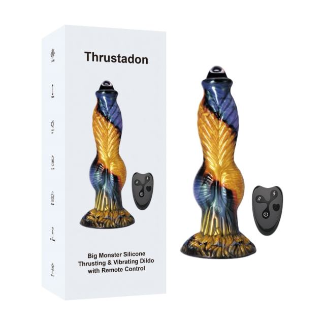 Customizable 9.85'' Rechargeable Big Monster Silicone 7-Speed Thrusting & Vibrating Dildo with Remote Control
